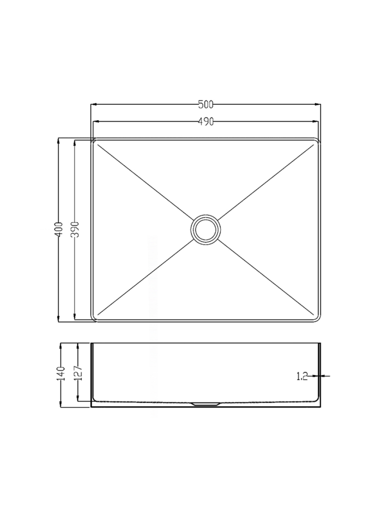 Раковина AltroBagno Accordo 001010 MtGr из нержавеющей стали