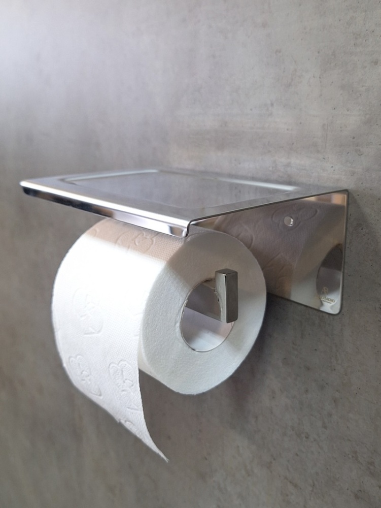 Держатель для туалетной бумаги с полкой ALTROBAGNO Аперто (Aperto) 080907 Cr