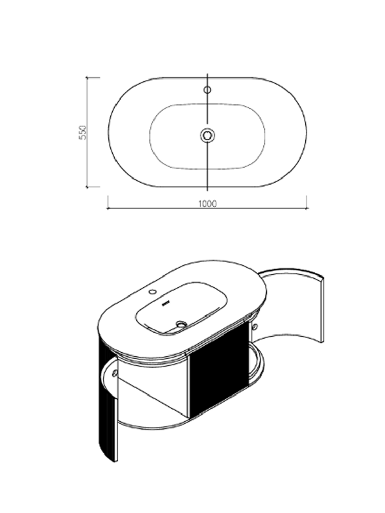 Тумба с раковиной ALTROBAGNO Каленелла (Calenella) 1000 Walnut/Grey