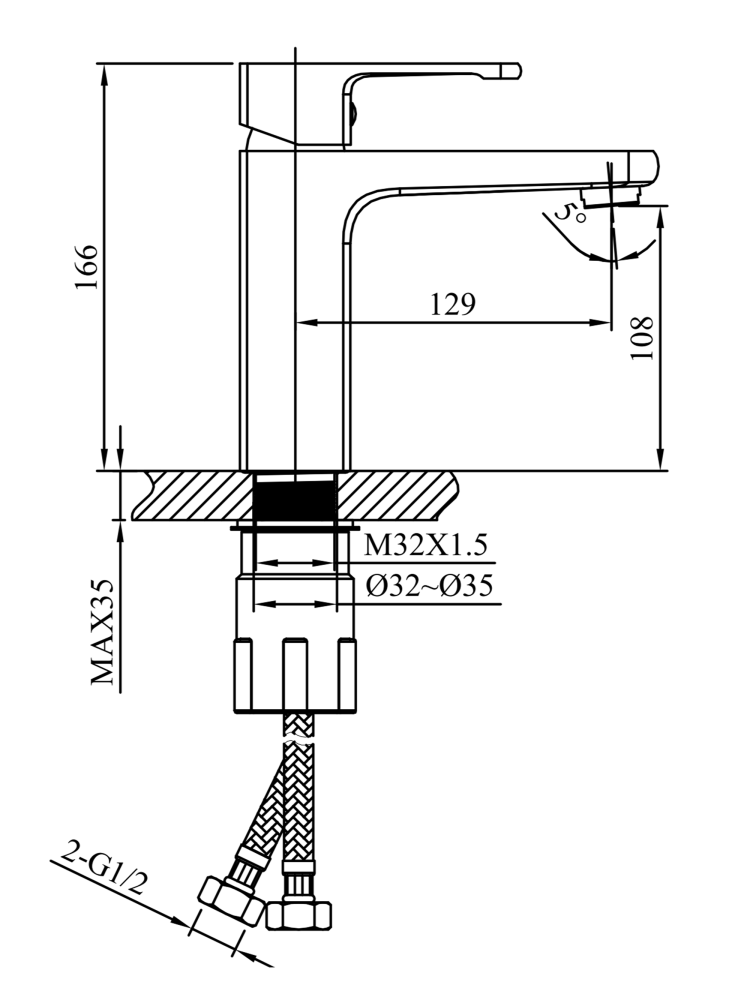 Смеситель для раковины AltroBagno Lamberto 0139 GM