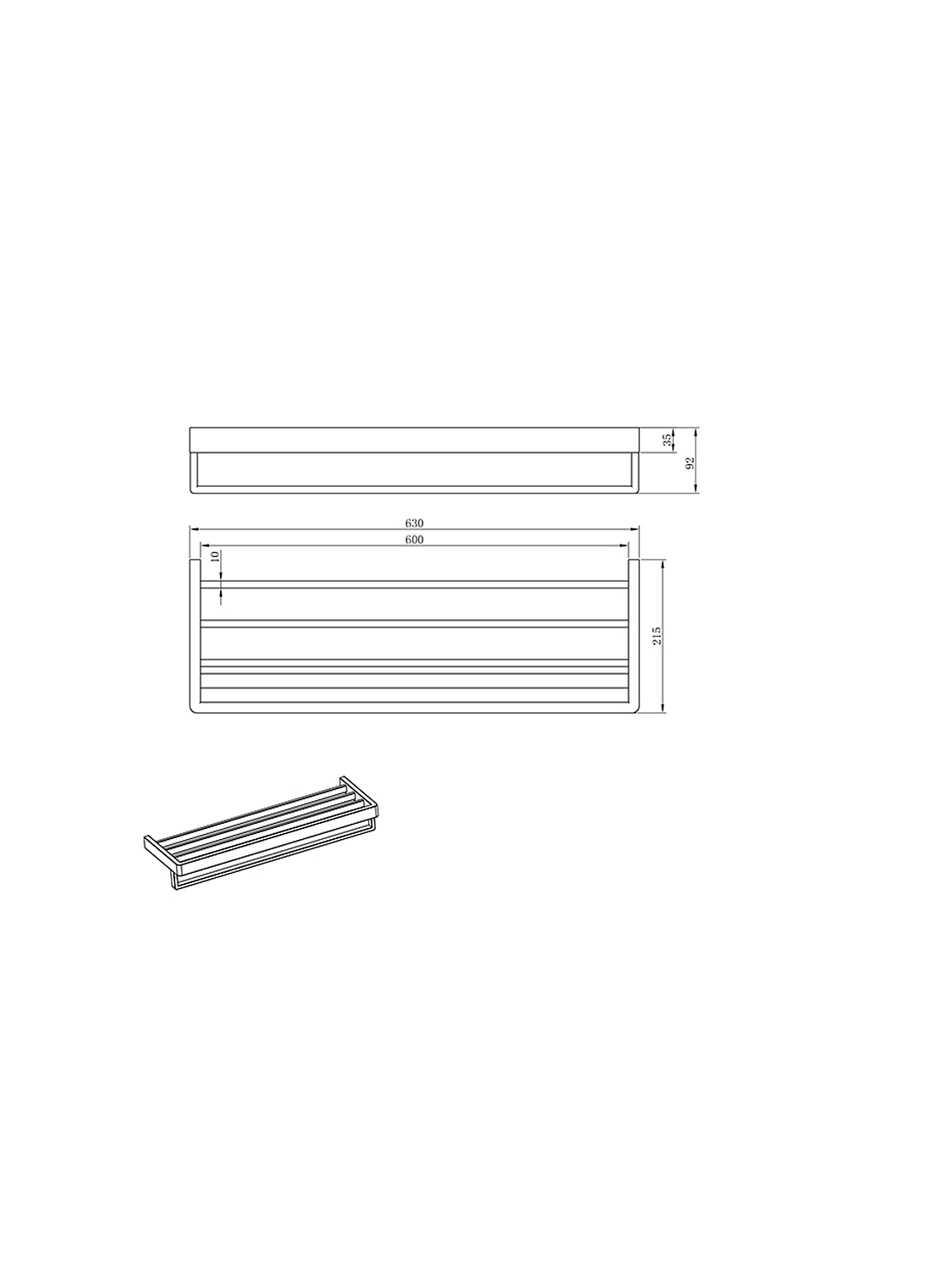 Полка с полотенцедержателем AltroBagno Aperto 081503 MB