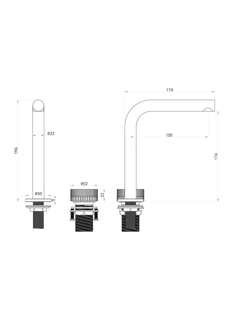 Смеситель для раковины ALTROBAGNO Иконико (Iconico) 010914 BG