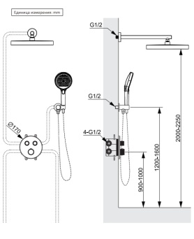 Душевая система с термостатом AltroBagno Bilancia 040417 BC