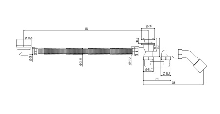 Слив-перелив для ванны AltroBagno BD 070304 BC