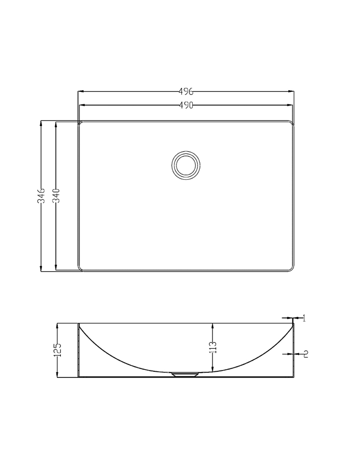 Раковина AltroBagno Futuro 001015 RaSp из нержавеющей стали