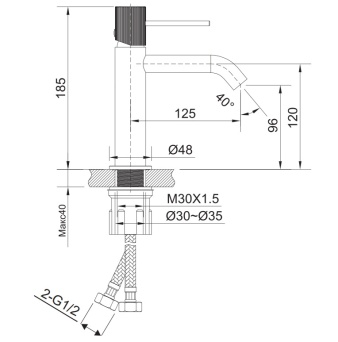 Смеситель для раковины AltroBagno Bilancia 0140 Ni