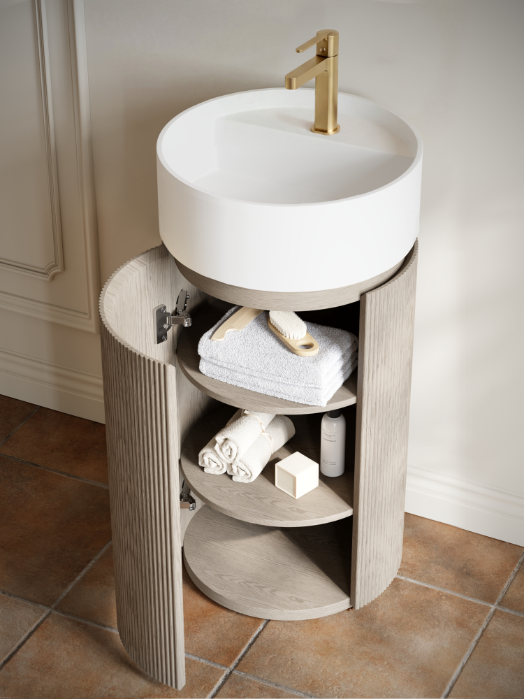 Тумба с раковиной ALTROBAGNO Чиа (Chia) 450 Velet Beige Oak/Matte Wt