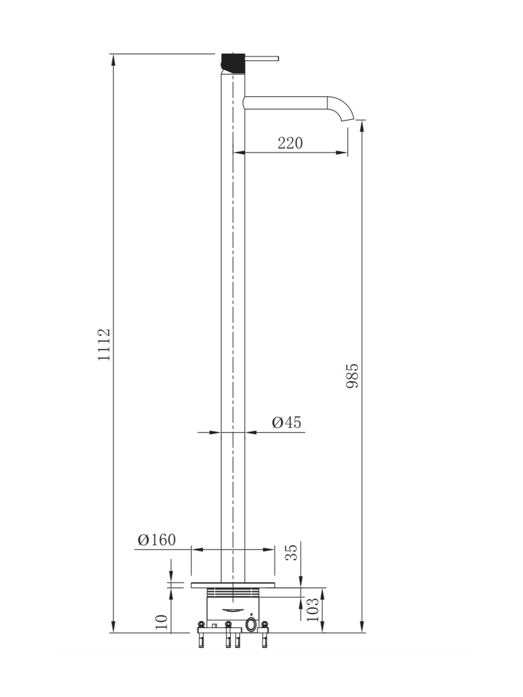 Напольный смеситель для раковины ALTROBAGNO Биланча (Bilancia) 010306 MW