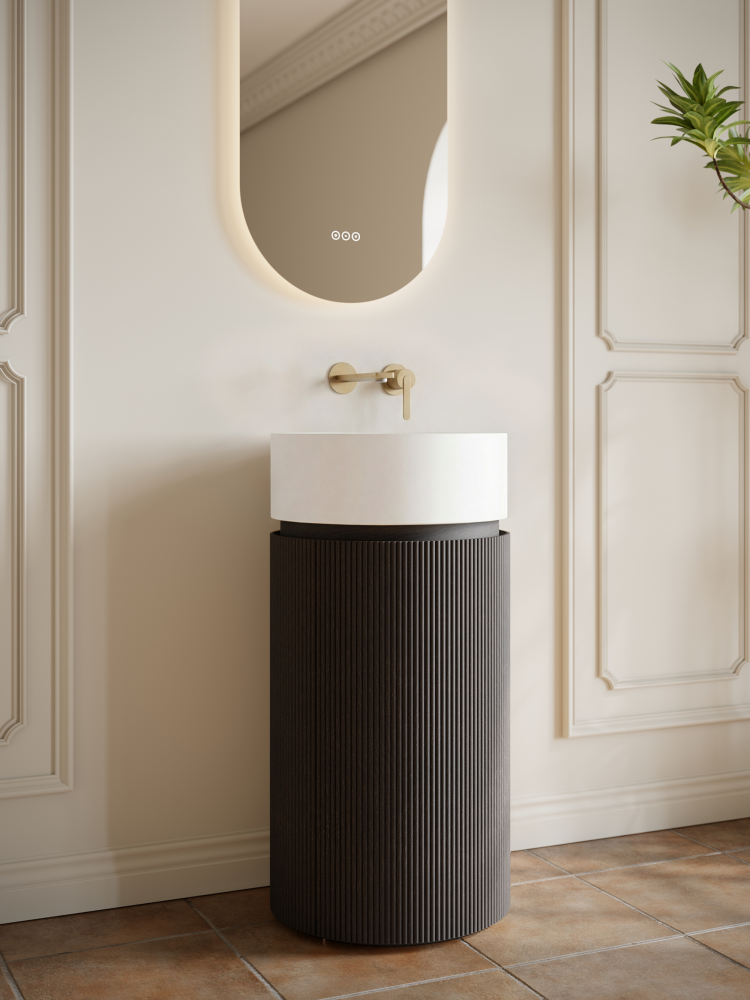 Тумба с раковиной ALTROBAGNO Чиа (Chia) 450 Grey Oak/Matte Wt