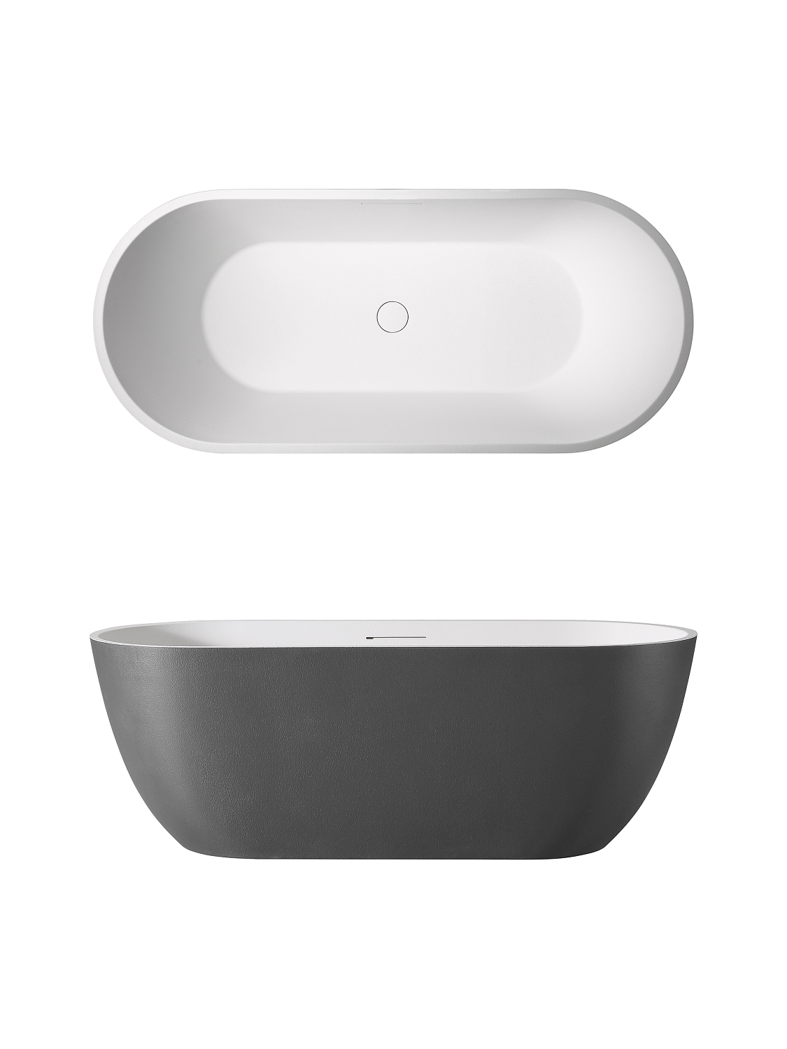 Ванна из искусственного камня AltroBagno Bruna 090205 Cement Grey & White