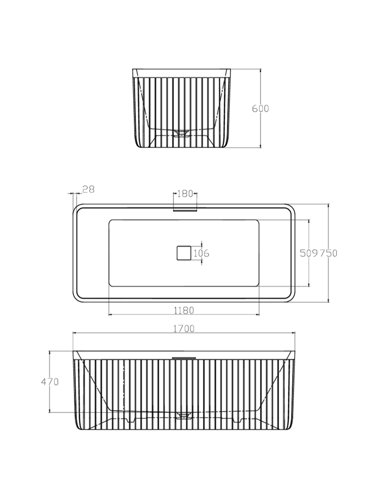 Ванна из искусственного камня AltroBagno Cinzia 090106 White
