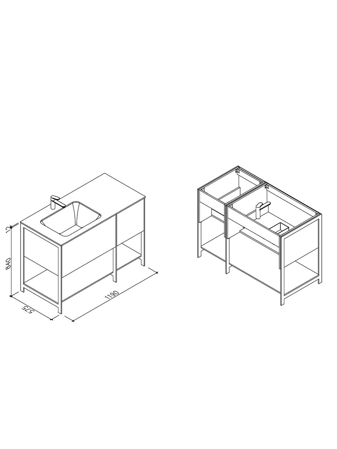 Тумба с раковиной AltroBagno Forlì  1200