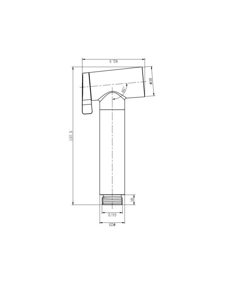 Гигиеническая лейка ALTROBAGNO Модерн (Modern) 060215 Ni