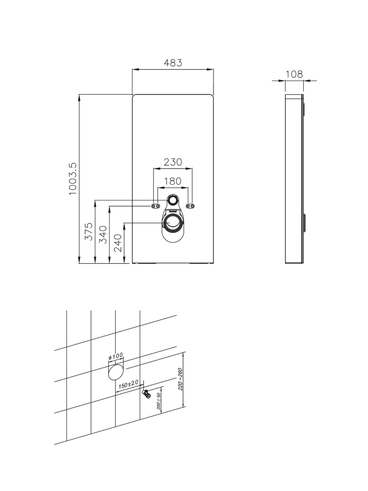 Система инсталляции для унитаза с кнопкой AltroBagno Costa 617 Wt