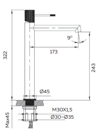 Смеситель для раковины AltroBagno Intento 010217 MW