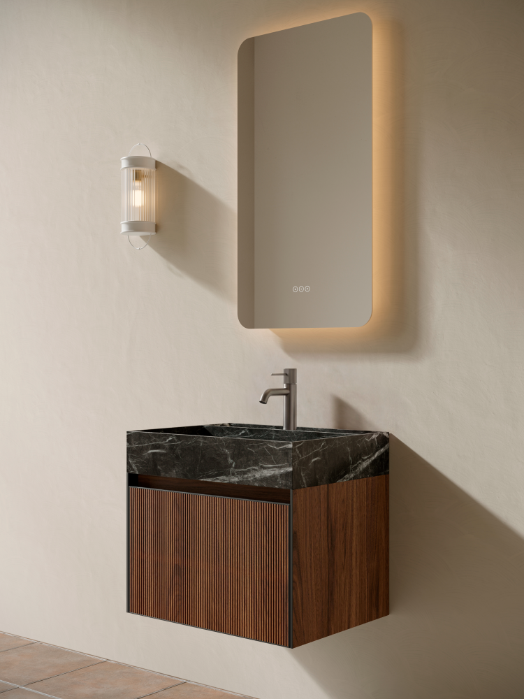 Тумба c раковиной ALTROBAGNO Пино (Pino) 600 Walnut/Italian Grey