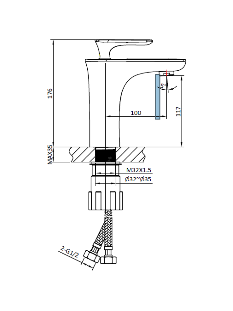 Смеситель для раковины AltroBagno Aperto 0109 Bi Cr