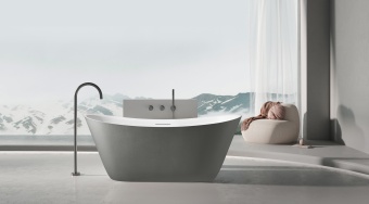 Ванна из искусственного камня AltroBagno Fiorina 090220 Cement Grey & White