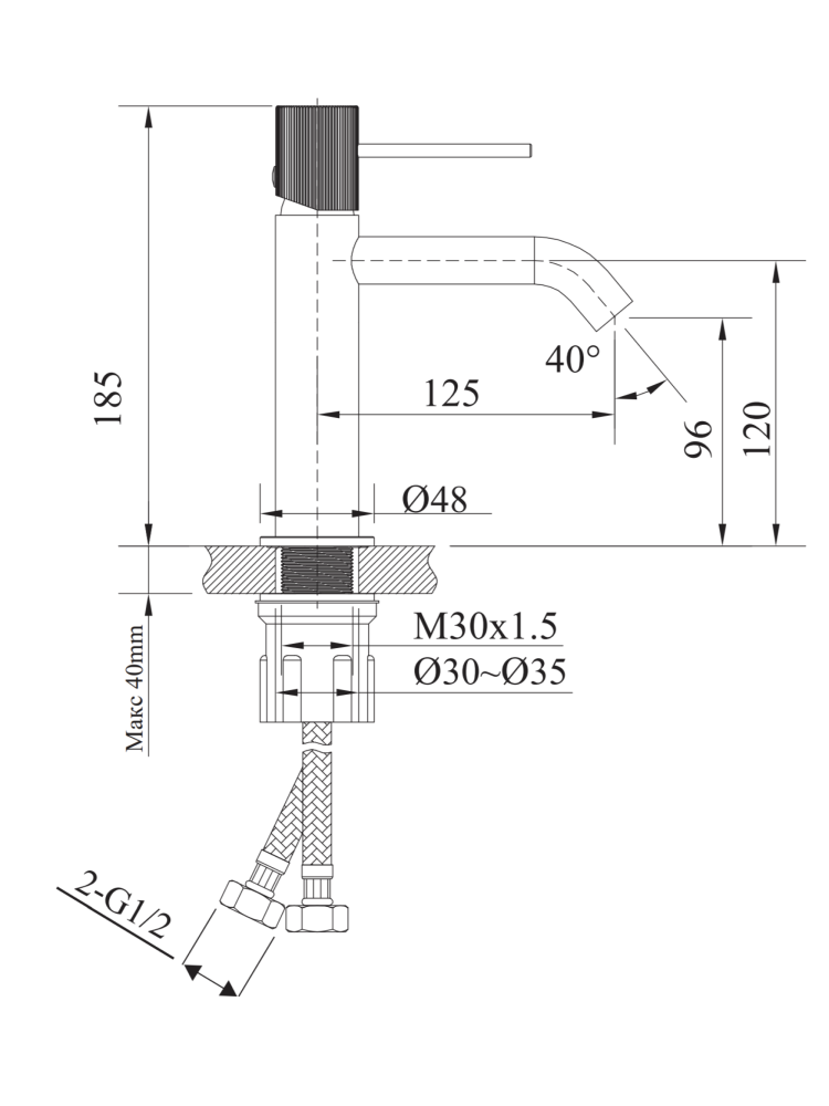 Смеситель для раковины AltroBagno Bilancia 0142 BG