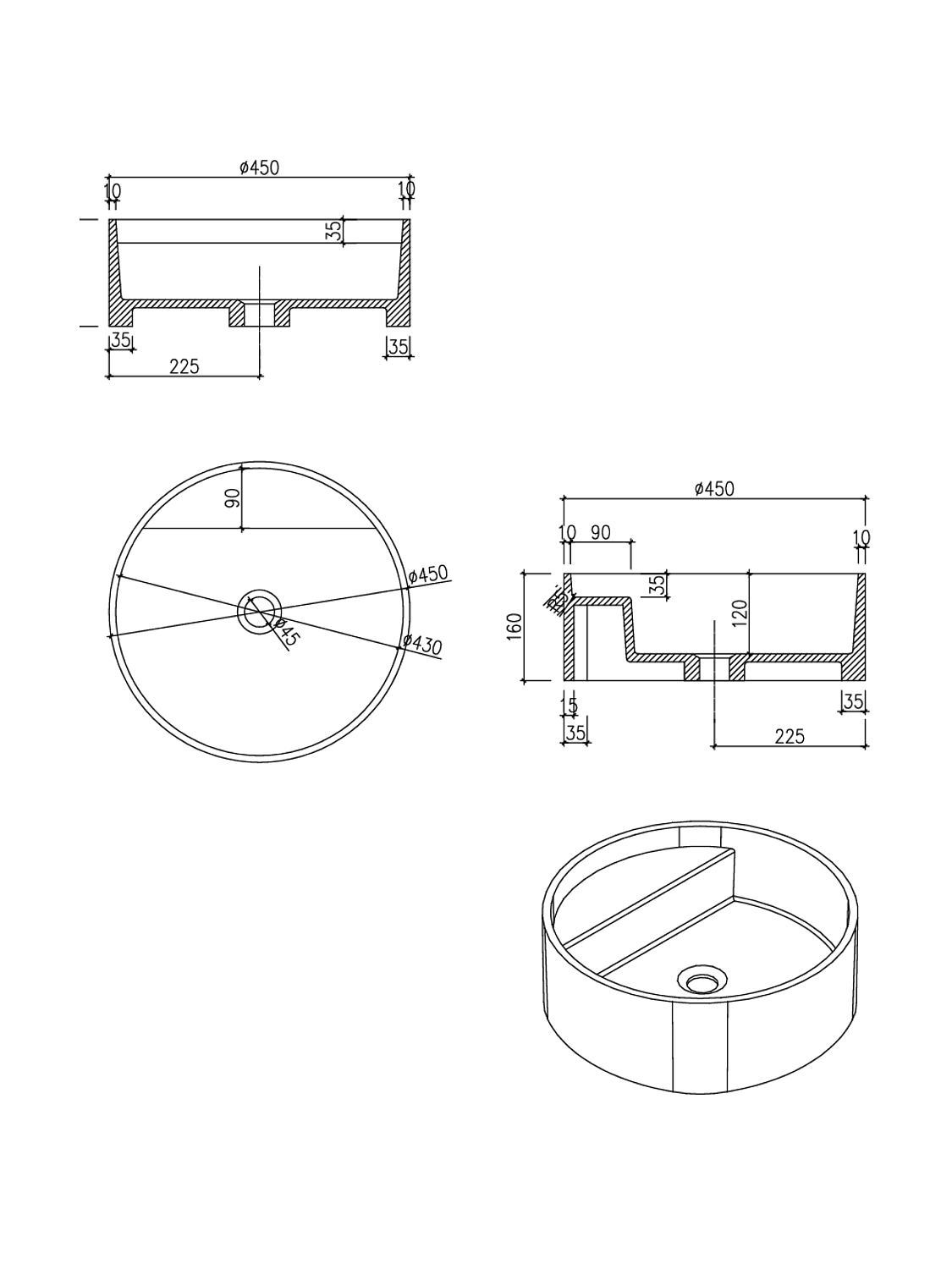 Тумба с раковиной AltroBagno Chia 450 Velet Beige Oak/Matte White